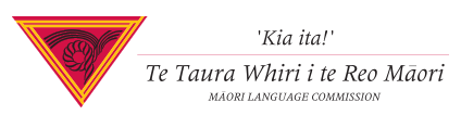 Te Taura Whiri i te Reo Māori/The Māori Language Commission logo