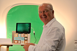 Grant Mackenzie with green screen